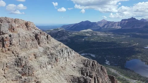 Bald Mountain Rocky Cliffs and Valleys in Uinta Mountains Utah Orbit Stock Footage 340151724