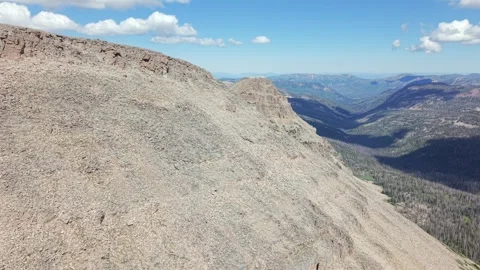 Bald Mountain Rugged Terrain and Valley in Uinta Mountains Reveal Stock Footage 340151887
