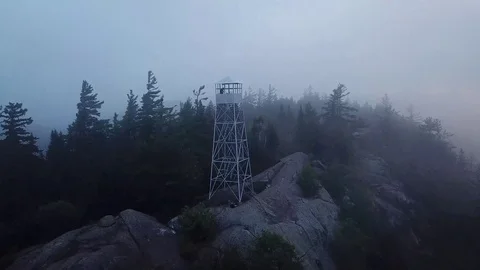 Bald Mt Flying Past the Fire Tower Stock-Footage 107178559