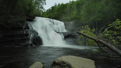 Bald River Falls Long Exposure Time Lapse Mountains Tennessee Video stock 107142755