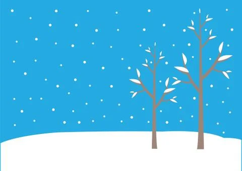 Bald trees in snow Stock Illustration
