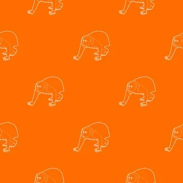 Bald wakari pattern orange 스톡 일러스트