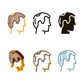 Balding man profile icon types vector outline Stock Illustration