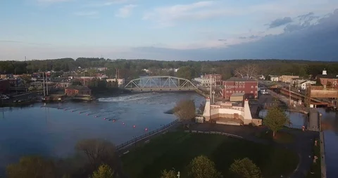 Baldwinsville & Paper Mill Island Stock Footage