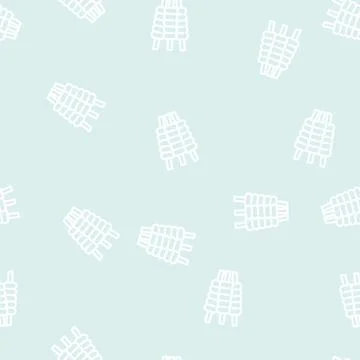 Bale cricket line vector seamless pattern Stock Illustration