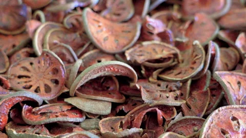 Bale fruit slice Thai dry herbal close up Stock-Footage 156167511