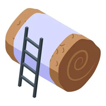 Bale of hay icon isometric vector. Farm grass Stock Illustration