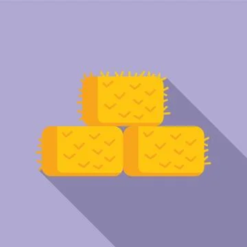 Bale hay stack icon flat vector. Agriculture harvest food 库存插图