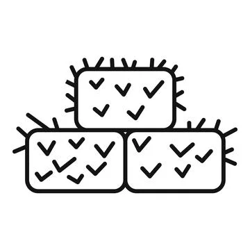 Bale hay stack icon outline vector. Agriculture harvest food Illustrazione stock