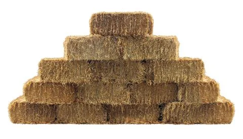 Bale of hay wall Stock Photos