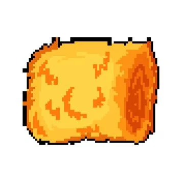 Bale haystack pixel art vector illustration Stock Illustration