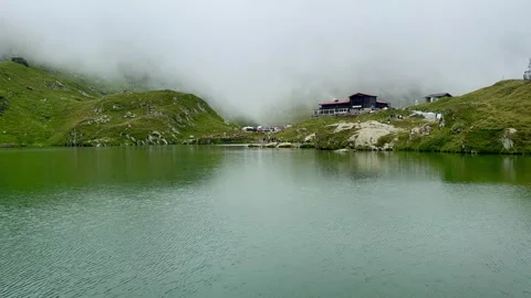 Balea Lake panoramic overview Stock Footage 341111997