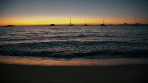 Balearic beach after the sunset Stock-Footage 124760530