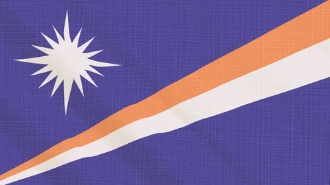 Balearic Islands flag waving in the wind. Background with rough textile texture Stock Footage 83837026