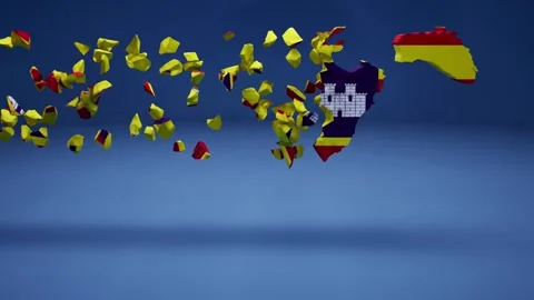 Balearic Islands Map With Flag 스톡 동영상 324605465
