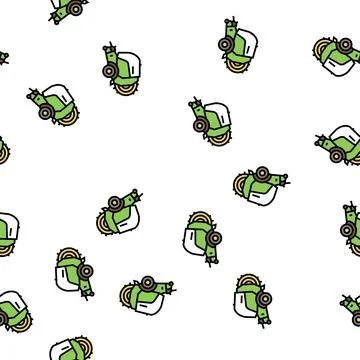 Baler farm tool vector seamless pattern Illustrazione stock