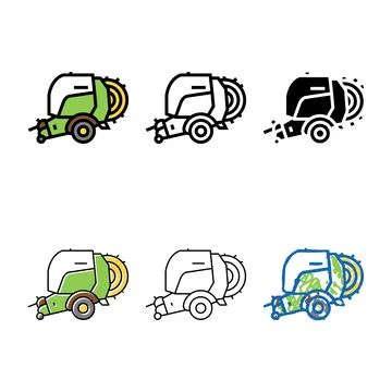 Baler farm types tool color icon vector Illustrazione stock
