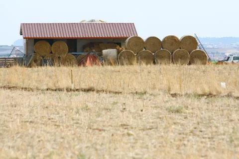 Bales of hay Stock Photos
