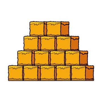 Bales of hay stack icon Stock Illustration
