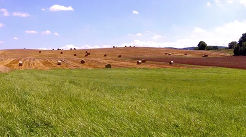 Bales of straw. Stock Footage 34418077