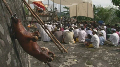Bali 15 Ceremony praying Stock Footage 515161