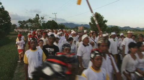 Bali 22 Big Procession once in 10 years Stockbeeldmateriaal 515257