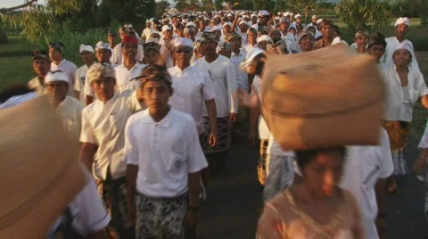 Bali 23 Big Procession once in 10 years 2 Stock Footage 515305