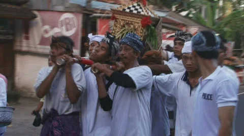 Bali 30 Street procession Stock Footage 515797