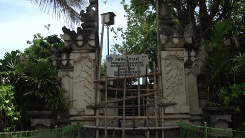 BALI BEACH CLOSED DURING COVID LOCKDOWN 3 Video stock 136660809