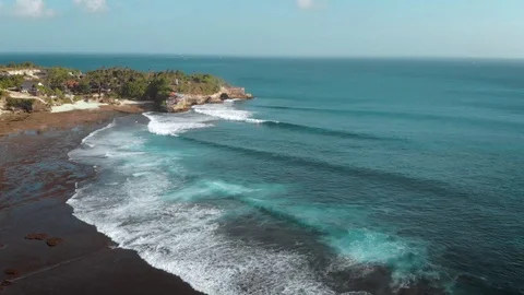Bali Beach with waves Stock Footage 90122465