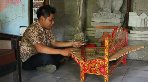 Bali busker. Editorial Stock Footage 34918026