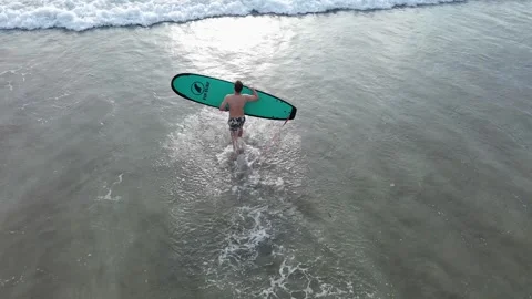 Bali coast. Beach. Surfer Stock Footage 255637072