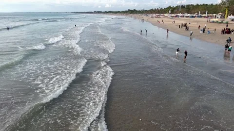 Bali coast. Flying over the beach Stock Footage 255637092
