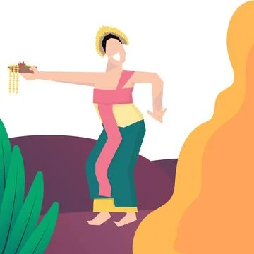 Bali Dance Stock Illustration