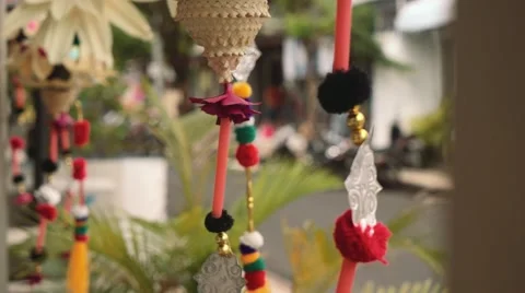 Bali decorations on street Stock-Footage 61043193