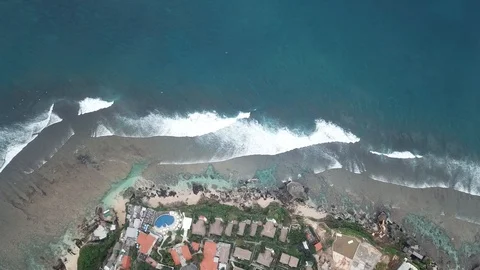 Bali Drone view 4k waves and land Video stock 100601674