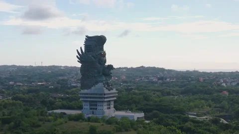 BALI GWK STATUE FACE LEVEL PAN RIGHT LEFT 2:3 Stock Footage 327342726