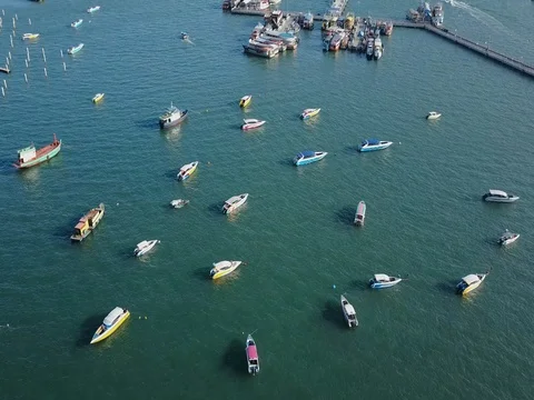 Bali Hai pier and the core of the Pattaya city, Chonburi, Thailand Video stock 77325886