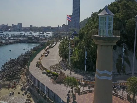 Bali Hai pier and the core of the Pattaya city, Chonburi, Thailand 스톡 동영상 77326120