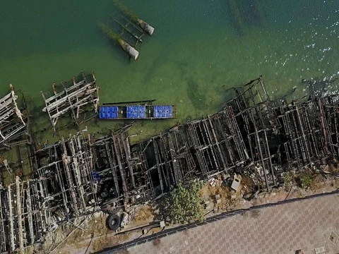 Bali Hai pier and the core of the Pattaya city, Chonburi, Thailand Stock Footage 77326165