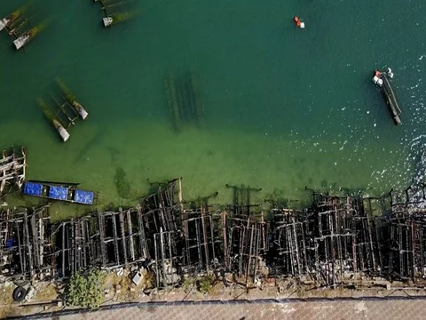 Bali Hai pier and the core of the Pattaya city, Chonburi, Thailand Stock Footage 77326211
