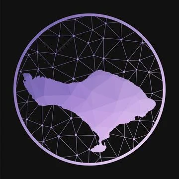 Bali icon. Vector polygonal map of the island. Bali icon in geometric style.. Foto stock