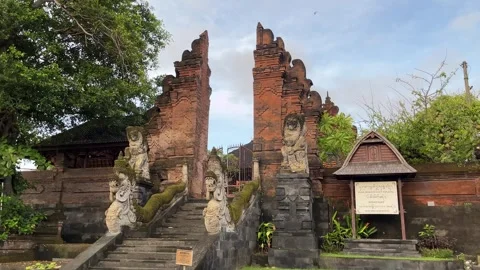 Bali, Indonesia - 2025/Nov/6: Split gate at entrance, Pura Masceti temple Stock Footage 320853446