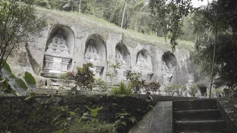 BALI INDONESIA- ANCIENT STONE HINDU TEMPLE (Gunung Kawi temple) Stock Footage 104155053