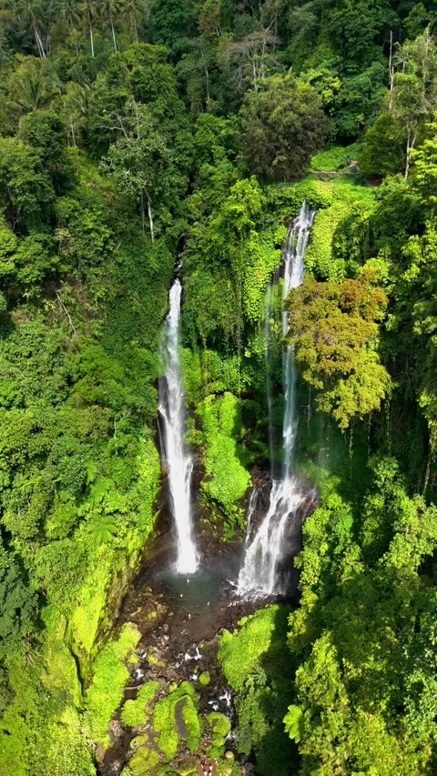 Bali indonesia Waterfall  Stock Footage 283732087
