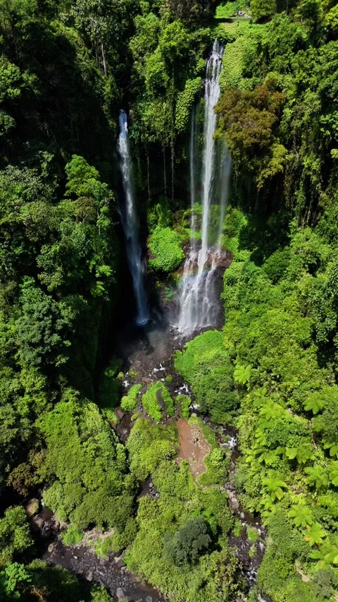 Bali indonesia Waterfall  Stock Footage 283732128