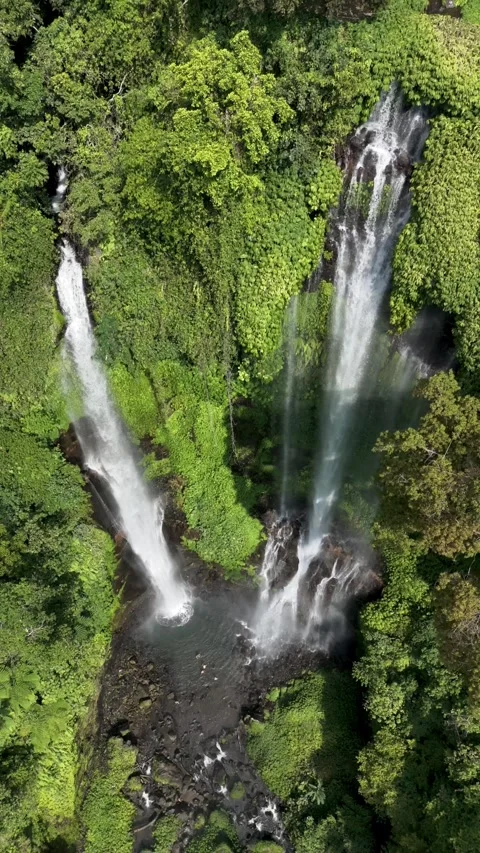 Bali indonesia Waterfall  Stock Footage 283732152