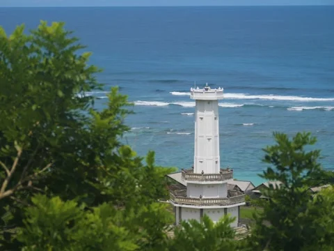 Bali Lighthouse Seaside Trees Stock Footage 314664951