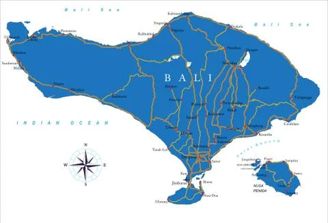 Bali map Stock Illustration