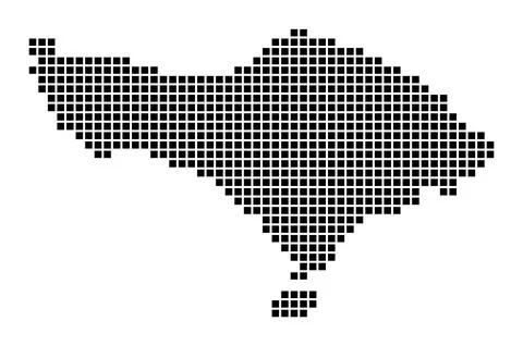 Bali map. Map of Bali in dotted style. Borders of the island filled with re.. Stock Photos